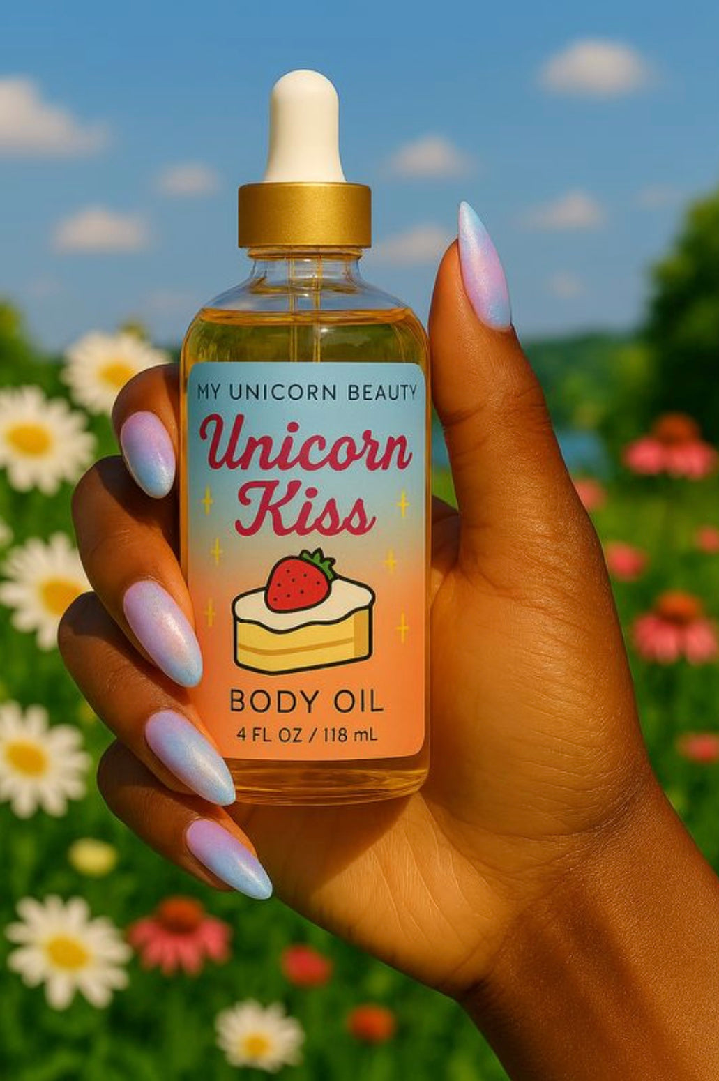 Unicorn Kiss Body Oil (Strawberry Shortcake Scented)