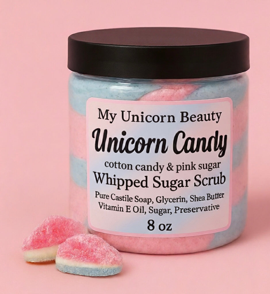 Unicorn Candy Sugar Scrub (Cotton Candy & Pink Sugar Scented)