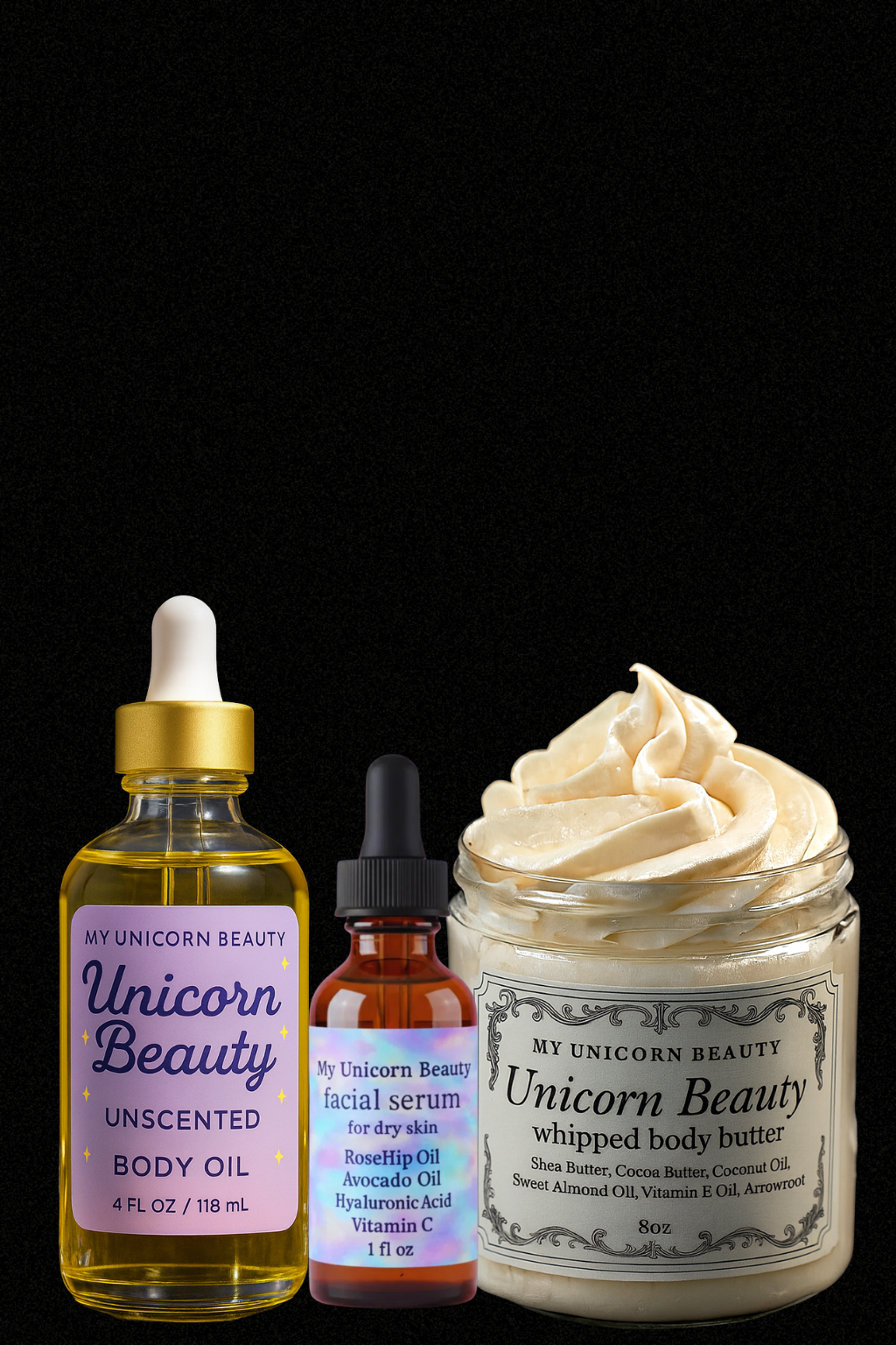 Glow Goddess Trio – Facial Serum, Body Oil & Whipped Body Butter
